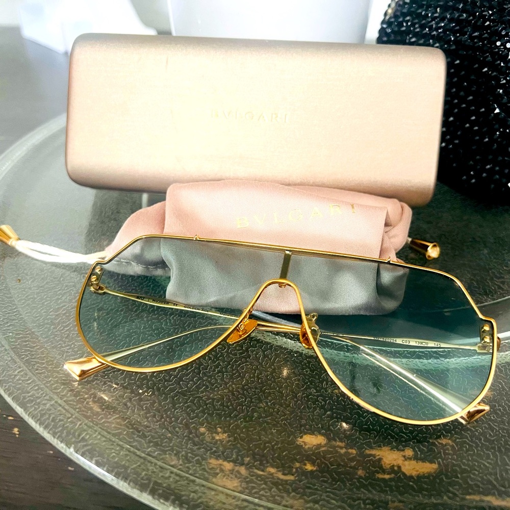 Bvlgari blue lenses with gold